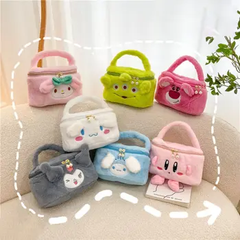 Симпатичная сумка для девочек из аниме Женская портативная сумка для хранения Sanrio Cartoon Плюшевая косметичка Melody Kulomi Cinnamoroll Подарки на день рождения