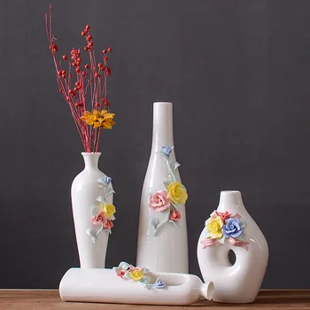 Скандинавские художественные керамические вазы Аксессуары для украшения дома Современная цветочная ваза Декор гостиной Интерьер Орнамент