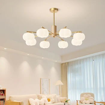 Современная золотая люстра для гостиной Домашний декор Обеденный стол Кухонный остров Белый скандинавский внутренний освещение Потолочный подвесной светильник