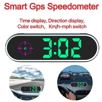 Цветной цифровой дисплей Прибор Дисплей скорости КМ/Ч MPH GPS HUD ЖК-дисплей Скорость Расстояние Время Авто Лобовое стекло Спидометр