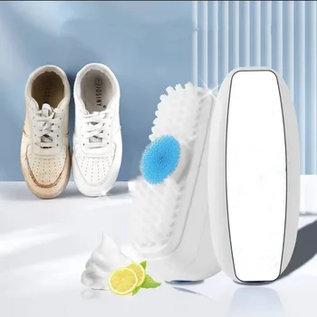 Чистящее средство для обуви, набор щетк для обуви 3-в-1 Белый очиститель кроссовок Отбеливатель обуви с микрофиброй Ткань для обуви Набор для чистки обуви